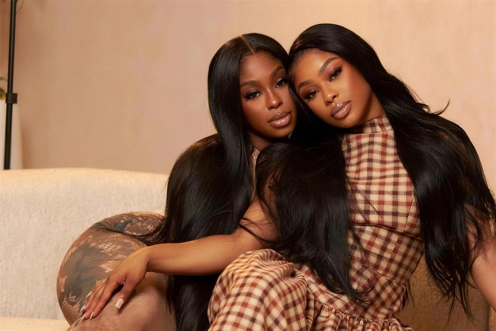 Two 2Faces clients with long, freshly installed hair
